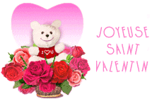 Gif animé joyeuse Saint Valentin ourson